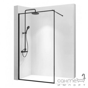 Бездушна душова кабіна реа-блер 110 Rea-K7630 Чорне/прозоре скло