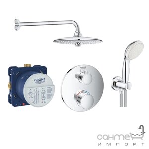 Душова система прихованого монтажу з термостатом Grohe Grohtherm 34614SC5 хром