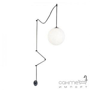 Люстра подвесная Ideal Lux Boa 160856 с белым матовым окисленным стеклом, плафон в форме шара, модерн