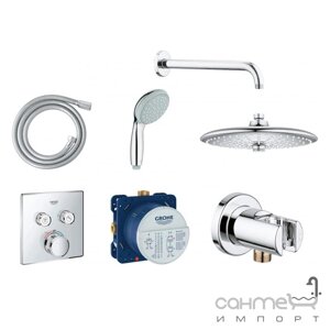 Душова система прихованого монтажу з термостатом Grohe Grohtherm SmartControl 34614SC1 хром