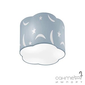 Стельовий світильник Trio Moony 602300145 блакитна тканина з декором зоряне небо