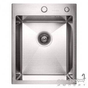 Прямокутна врізна кухонна мийка на одну чашу Platinum Handmade 1,5mm 400x500x220 нерж. сталь