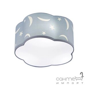 Стельовий світильник Trio Moony 602300345 блакитна тканина з декором зоряне небо