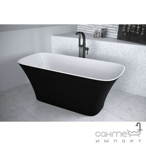 Отдельностоящая ванна з сифоном Besco Assos 160x70 Black & White