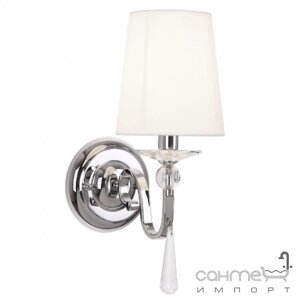 Настінна лампа небеса з відтінком Maxlight Charlotte W0067 Classic, білий, хром, прозорий, текстиль, метал, скло