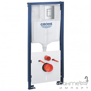 Інсталяція для підвісного унітазу Grohe QuickFix Solido 4-in-1 39930000 панель змиву хром