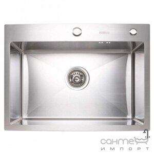 Прямокутна кухонна мийка на одну чашу Platinum Handmade 1,5mm 600x450x220 нерж. сталь