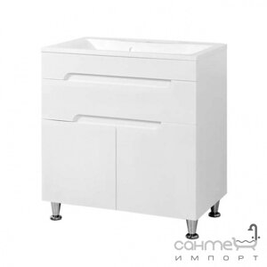 Підлогова тумба ПІК Simple White 75 із раковиною Style 75 Т 14 75 42 біла