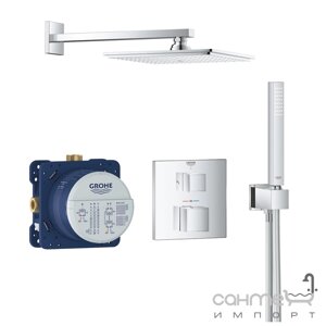 Душова система прихованого монтажу з термостатом Grohe Grohtherm Cube Rainshower Allure 230 34741000 хром