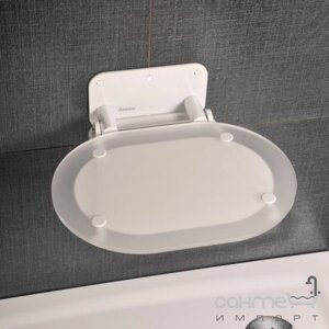 Сидіння для ванної кімнати Ravak Chrome прозоре конструкція біла B8F0000028
