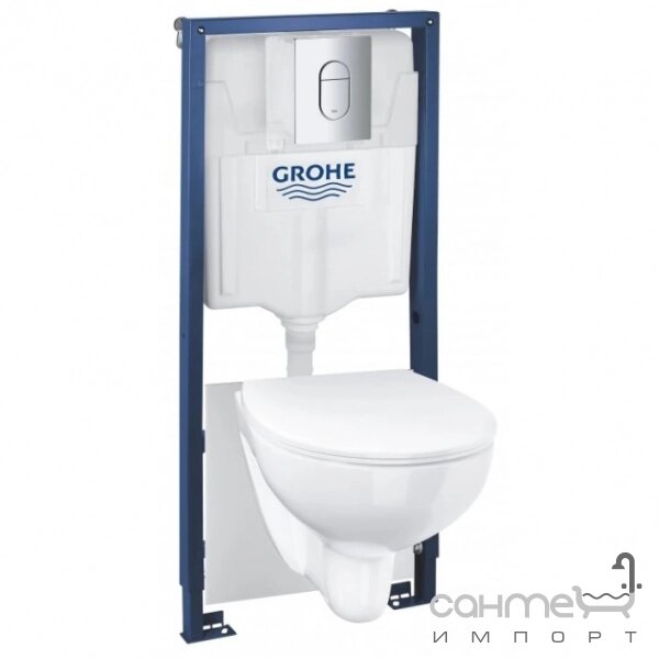 Підвісний безободковий унітаз із сидінням + інсталяція Grohe Solido Bau Ceramic Bundle 39902000 від компанії Інтернет-гіпермаркет сантехніки та опалення сантехніка. od. ua - фото 1