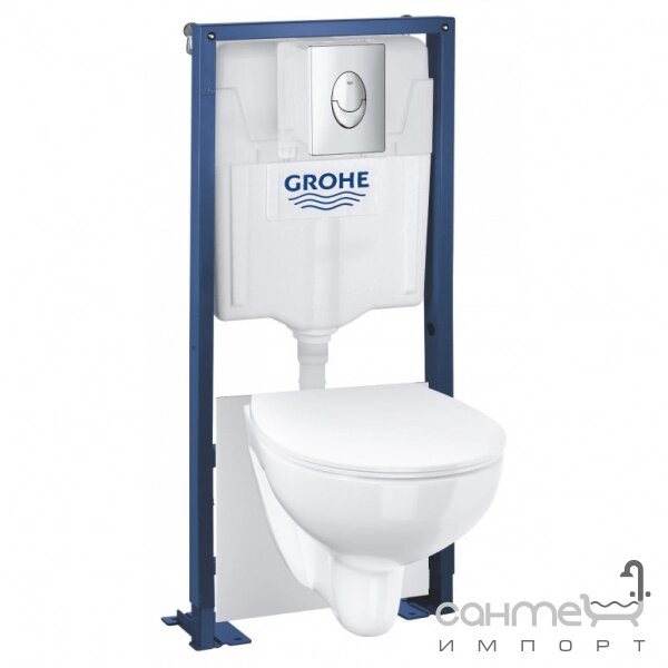 Підвісний безободковий унітаз із сидінням + інсталяція Grohe Solido Bau Ceramic Bundle 39903000 від компанії Інтернет-гіпермаркет сантехніки та опалення сантехніка. od. ua - фото 1