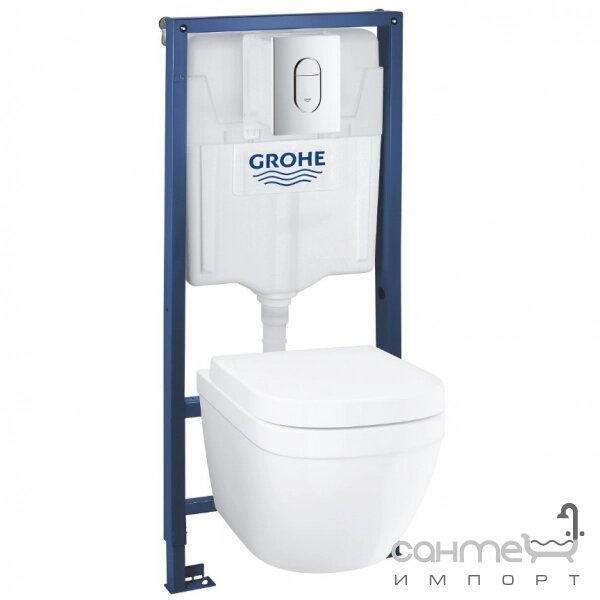 Підвісний безободковий унітаз із сидінням + інсталяція Grohe Solido Euro Ceramic Bundle 39536000 від компанії Інтернет-гіпермаркет сантехніки та опалення сантехніка. od. ua - фото 1