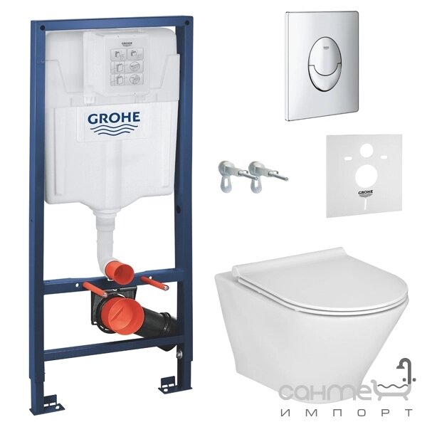 Підвісний унітаз Roca Gap Round A34H0N8000 + інсталяція Grohe Rapid SL 38721001 + прокладка Grohe 37131000 від компанії Інтернет-гіпермаркет сантехніки та опалення сантехніка. od. ua - фото 1