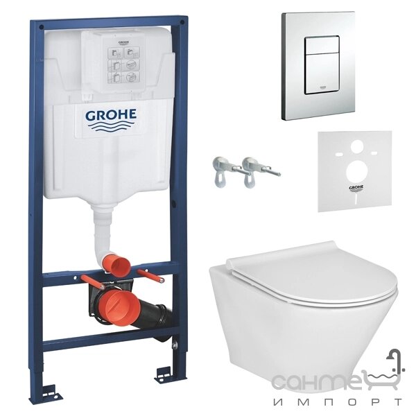 Підвісний унітаз Roca Gap Round A34H0N8000 + інсталяція Grohe Rapid SL 38772001 + прокладка Grohe 37131000 від компанії Інтернет-гіпермаркет сантехніки та опалення сантехніка. od. ua - фото 1