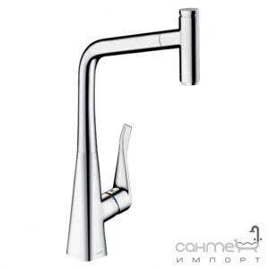 Кухонний змішувач з витяжним вигнанням Hansgrohe Metris Select M71 Eco 73807000 Chrome, S-Box