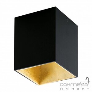 Лампа настінна Eglo Polasso 94497 Art Deco, алюміній, пластик, чорний, золотий