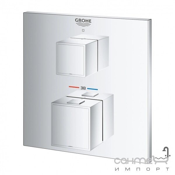 Термостатичний змішувач для ванни/душу GROHE Grohtherm Cube 24153000 на один вихід від компанії Інтернет-гіпермаркет сантехніки та опалення сантехніка. od. ua - фото 1