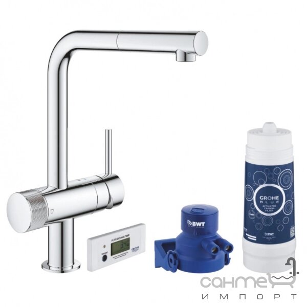 Змішувач для кухні + стартовий набір Grohe Blue Pure Minta 30382000 від компанії Інтернет-гіпермаркет сантехніки та опалення сантехніка. od. ua - фото 1