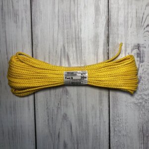 Шнур для в'язання килимів 4,5 мм жовтий (10м)