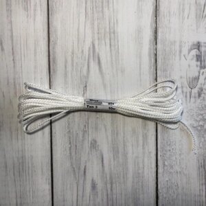 Шнур, мотузка 3,5 мм без сердечника (10м) білий