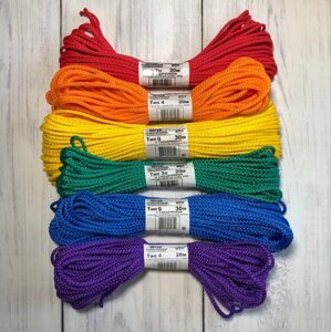 Шнур, мотузка 4,5 мм без сердечника (20м) кольоровий