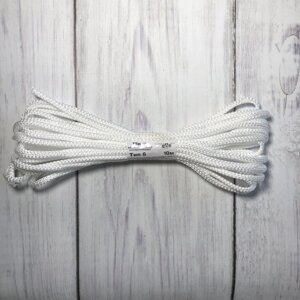 Шнур, мотузка 6 мм без сердечника (10м) білий