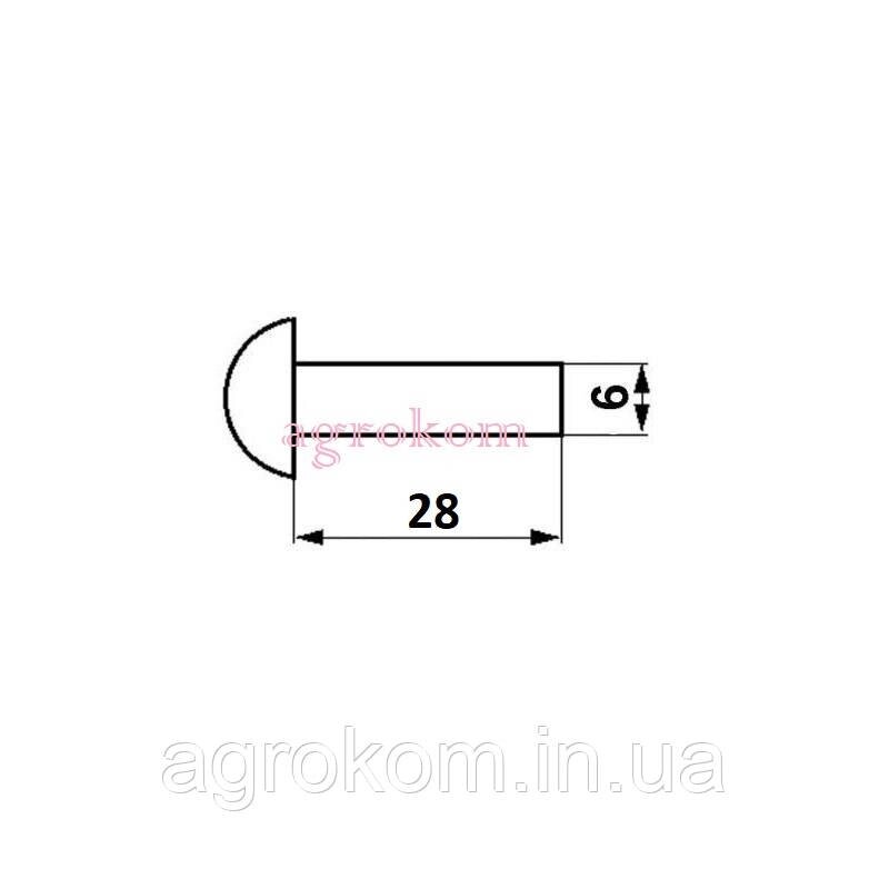 Заклепка сталева 6x28 з напівкруглою головкою від компанії Агроком - фото 1