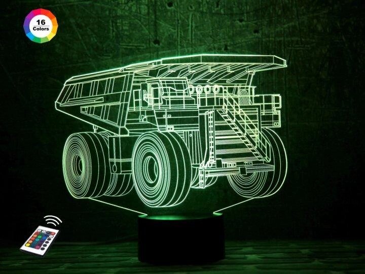3D нічник "Автомобіль 16" (ВОЛІЧНЕ ЗОБРАЖЕННЯ) + пульт ДК + мережевий адаптер +батарейки (3ААА)  3DTOYSLAMP від компанії Shock km ua - фото 1