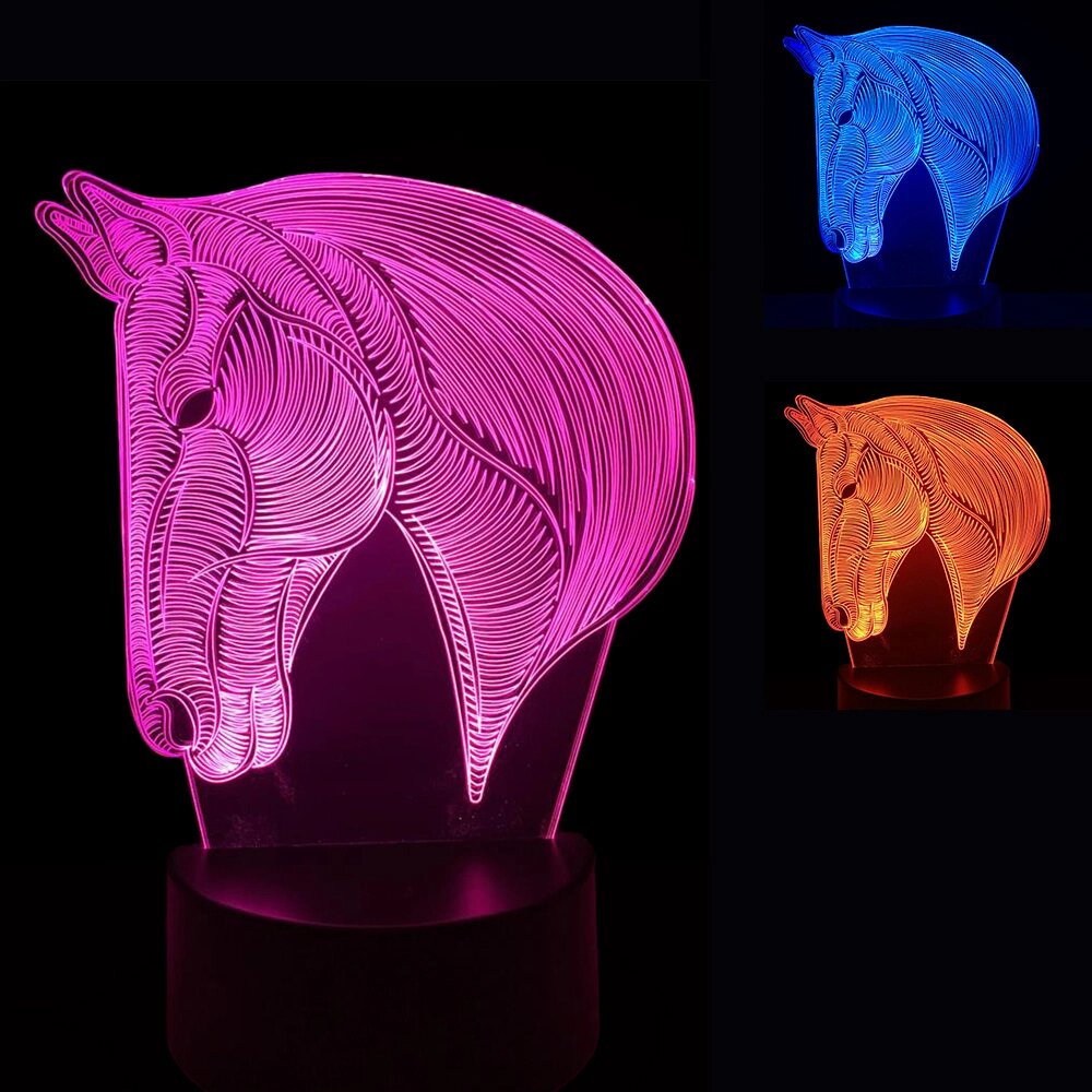 3D Світильник Кінь від компанії Shock km ua - фото 1