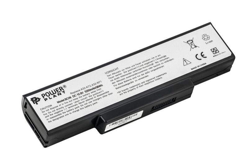 Акумулятор PowerPlant для ноутбуків ASUS A72, A73 (A32-K72 AS-K72-6) 10.8V 5200mAh від компанії Shock km ua - фото 1