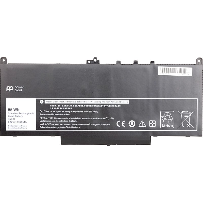 Акумулятор PowerPlant для ноутбуків DELL Latitude E7270 (J60J5) 7.6V 7200mAh від компанії Shock km ua - фото 1