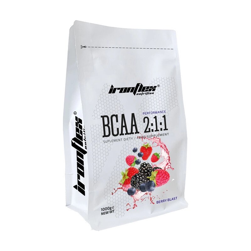 Амінокислота BCAA IronFlex BCAA 2-1-1 Performance, 1000 грам Ягідний вибух від компанії Shock km ua - фото 1