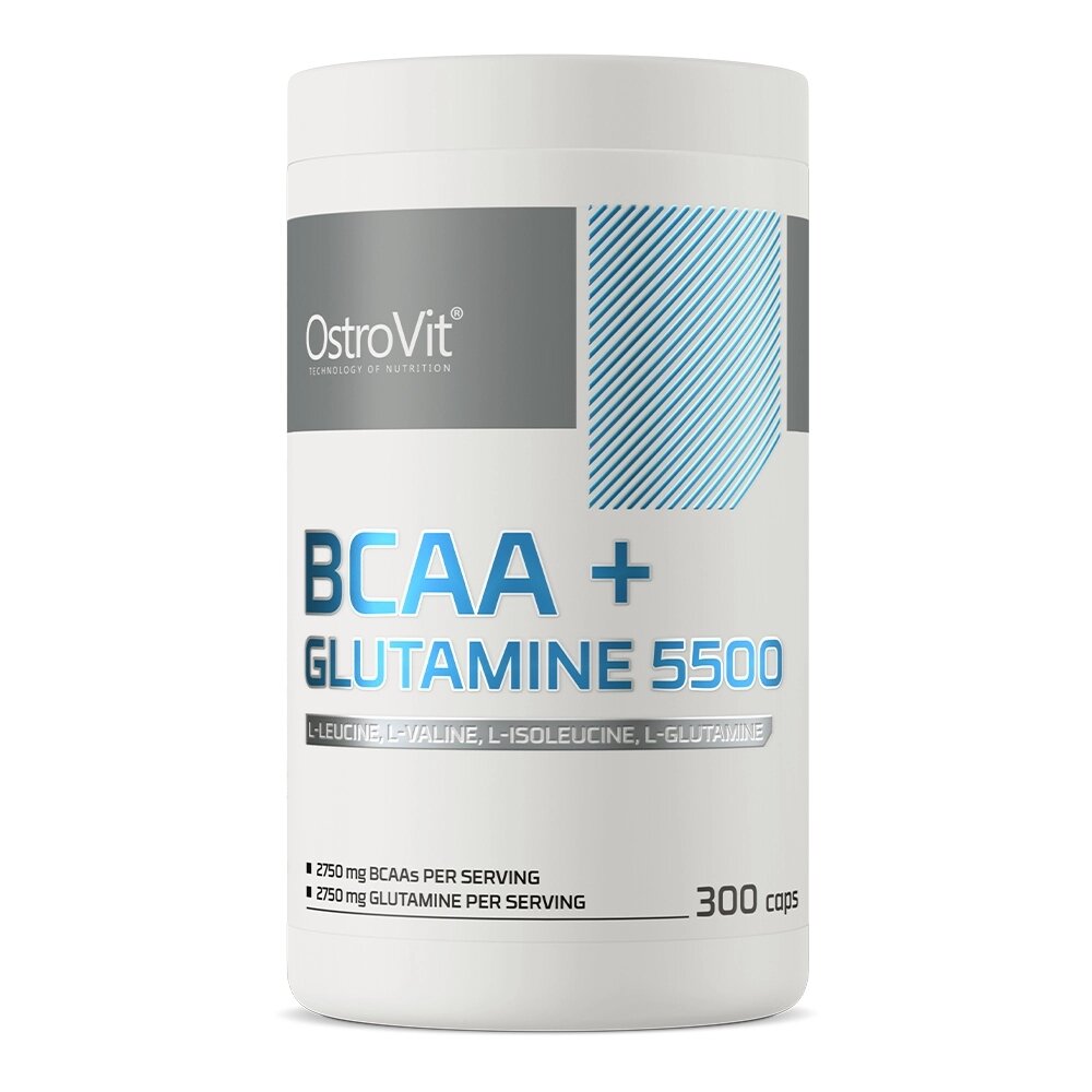 Амінокислота BCAA OstroVit BCAA + Glutamine, 300 капсул від компанії Shock km ua - фото 1
