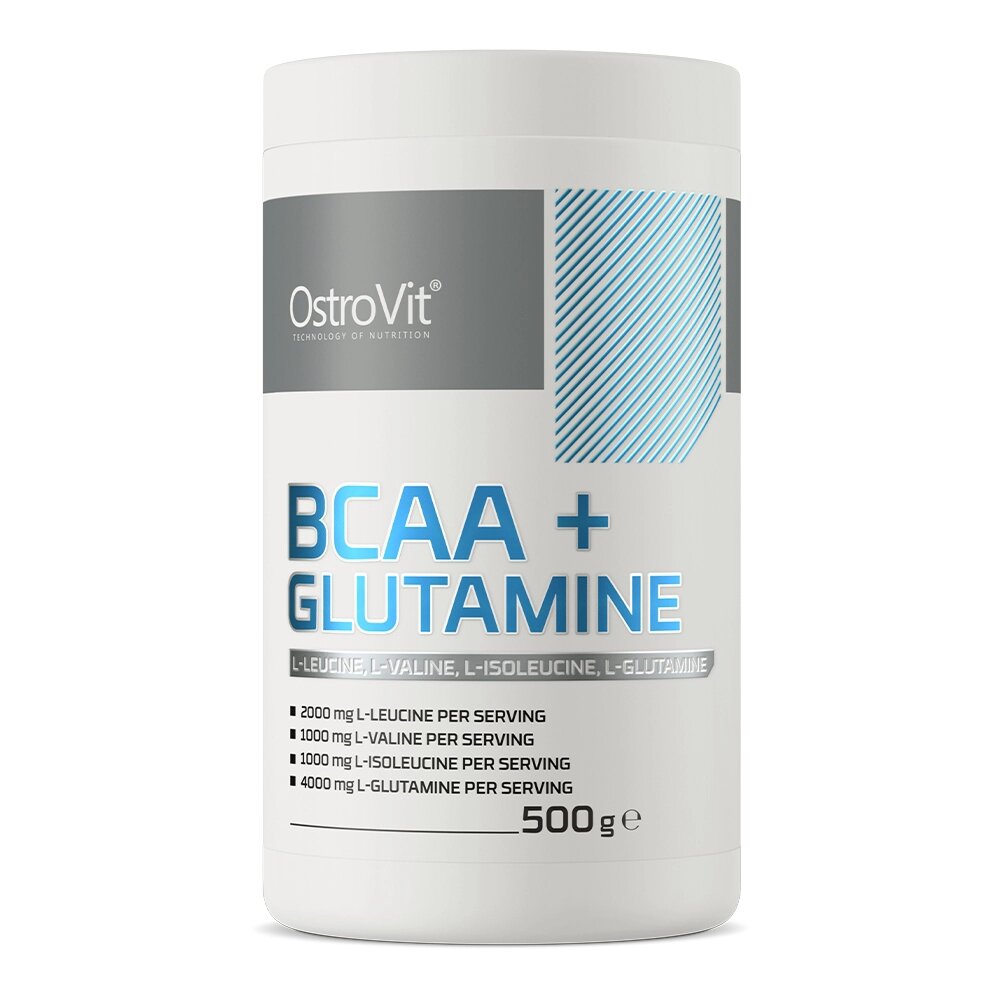 Амінокислота BCAA OstroVit BCAA + Glutamine, 500 грам Апельсин від компанії Shock km ua - фото 1
