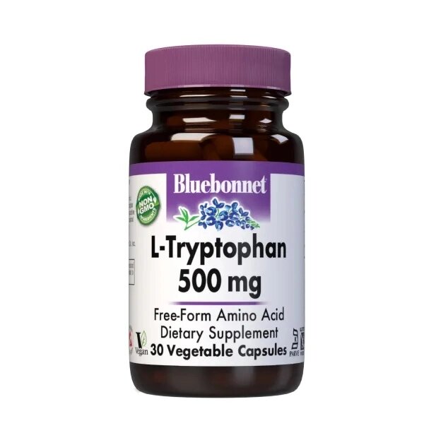 Амінокислота Bluebonnet Nutrition L-Tryptophan 500 mg, 30 вегакапсул від компанії Shock km ua - фото 1