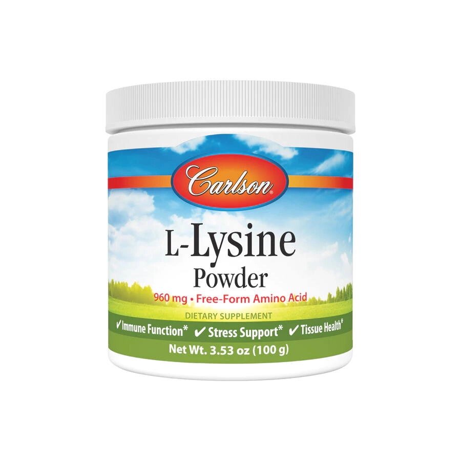 Амінокислота Carlson Labs L-Lysine Powder, 100 грам від компанії Shock km ua - фото 1