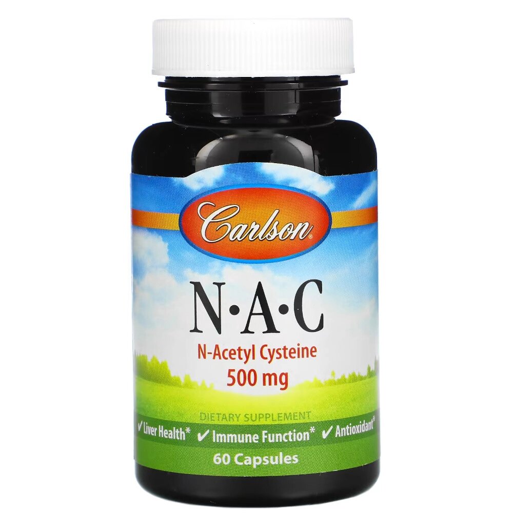 Амінокислота Carlson Labs N-A-C 500 mg, 60 капсул від компанії Shock km ua - фото 1