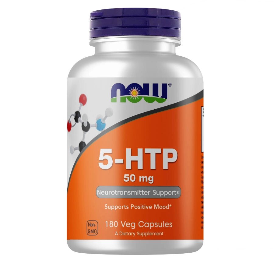 Амінокислота NOW 5-HTP 50 mg, 180 вегакапсул від компанії Shock km ua - фото 1