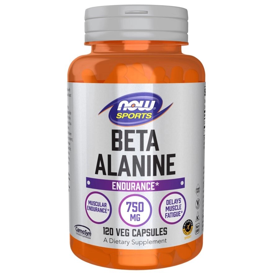 Амінокислота NOW Beta-Alanine 750 mg, 120 вегакапсул від компанії Shock km ua - фото 1