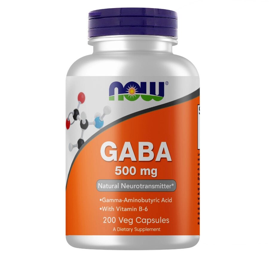 Амінокислота NOW Gaba 500 mg, 200 вегакапсул від компанії Shock km ua - фото 1