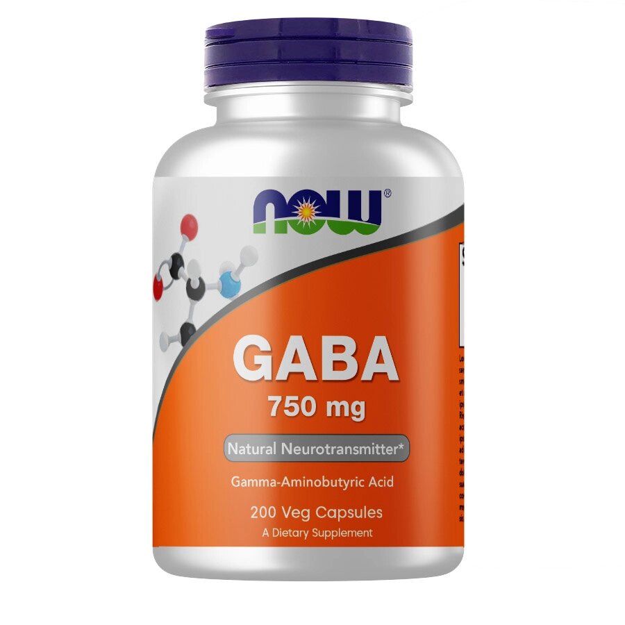 Амінокислота NOW Gaba 750 mg, 200 вегакапсул від компанії Shock km ua - фото 1