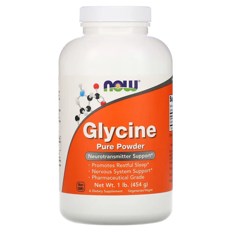 Амінокислота NOW Glycine Pure Powder, 454 грамм від компанії Shock km ua - фото 1