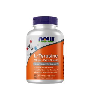 Амінокислота NOW L-Tyrosine 750 mg, 90 вегакапсул