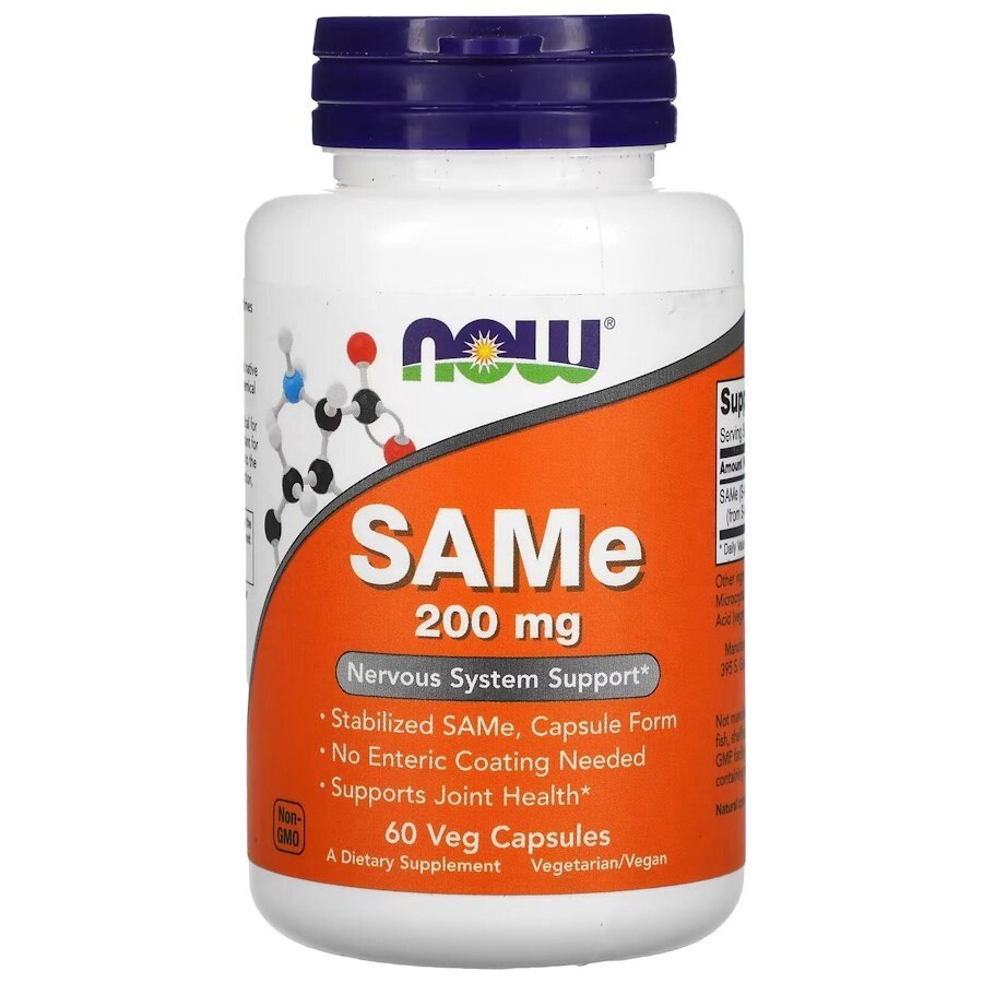 Амінокислота NOW SAMe 200 mg, 60 вегакапсул від компанії Shock km ua - фото 1