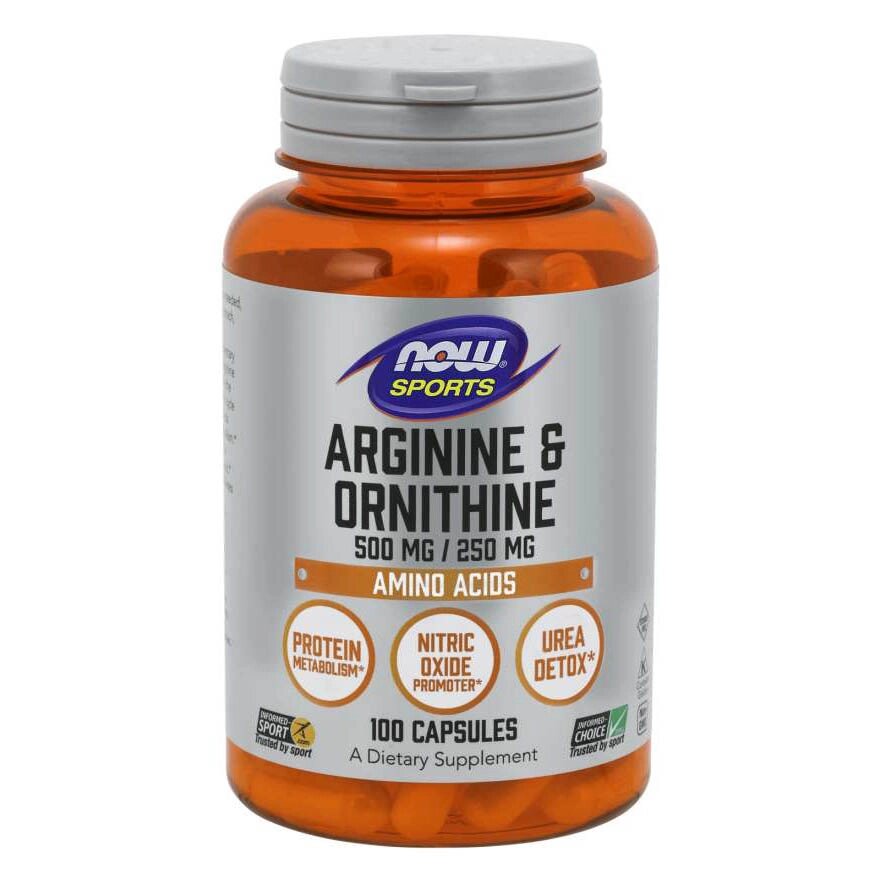 Амінокислота NOW Sports Arginine  Ornithine, 100 капсул від компанії Shock km ua - фото 1