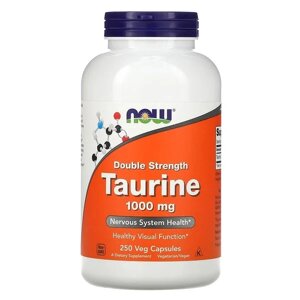 Амінокислота NOW Taurine 1000 mg, 250 вегакапсул