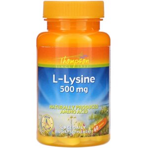 Амінокислота Thompson L-Lysine 500 mg, 60 таблеток
