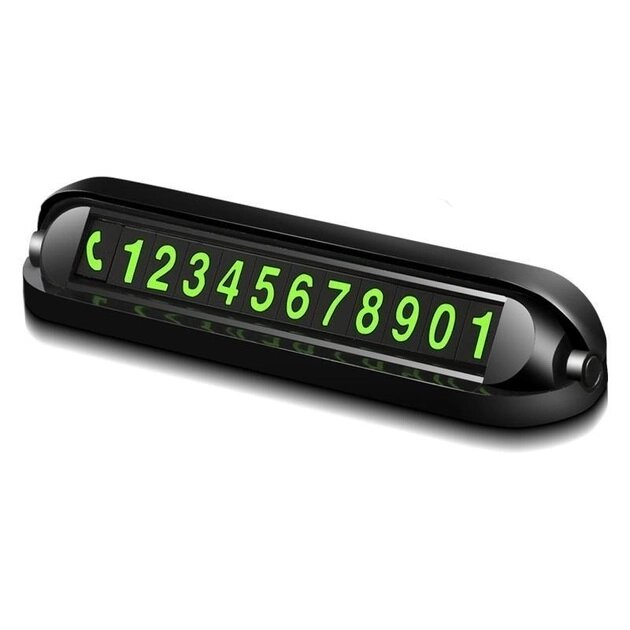 Автовізитка з номером телефону в авто для паркування XOKO Number Detect 001 XK-ND-001 13х2.2х3.4 см чорна від компанії Shock km ua - фото 1