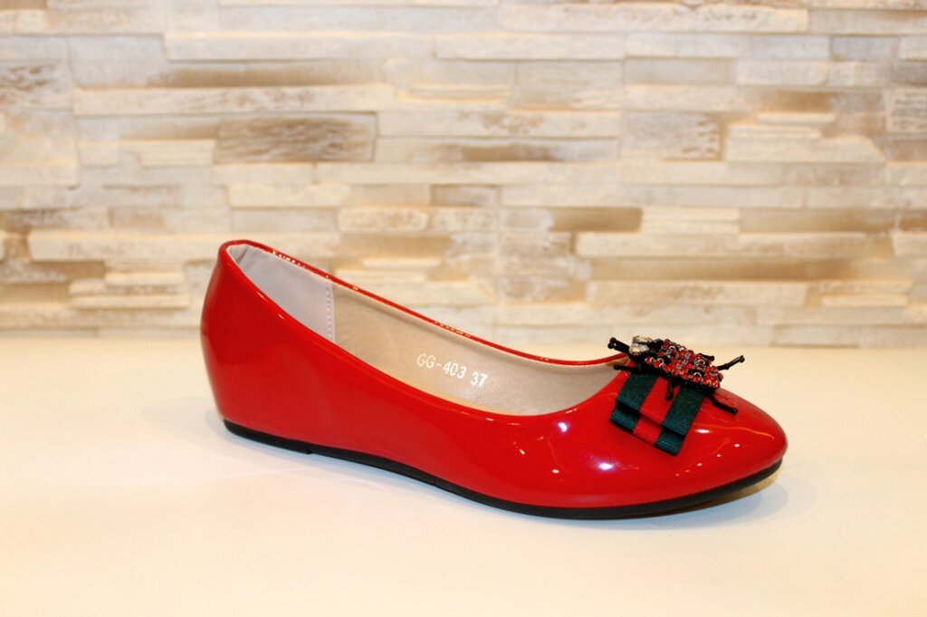 Балетки туфлі жіночі червоні Т064 Уцінка (читайте опис) від компанії Shock km ua - фото 1
